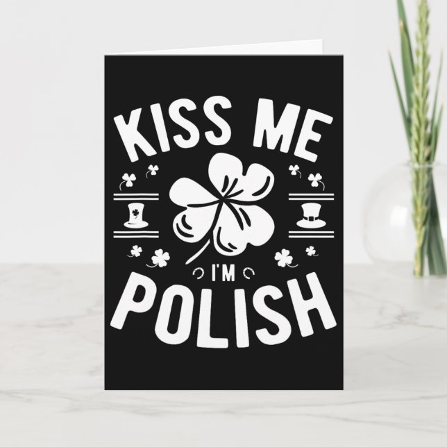 Küss mich, ich bin Pole, St. Patrick's Day  Karte (Vorderseite)