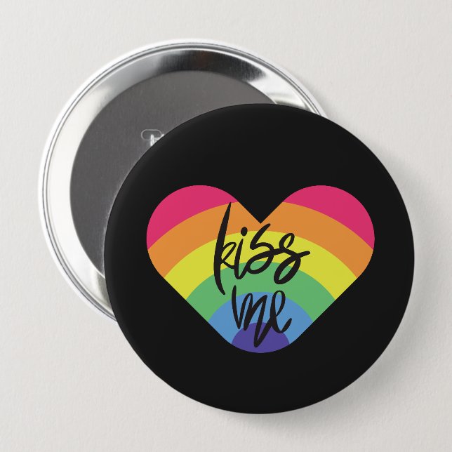 Küss mich. Liebe ist fair. Button (Vorne & Hinten)