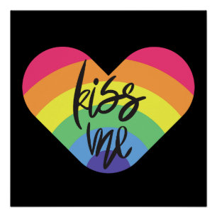 Küss mich. Liebe ist fair. Foto drucken Poster