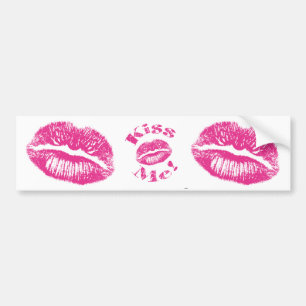 Küss mich! Rosa Lippen Autoaufkleber