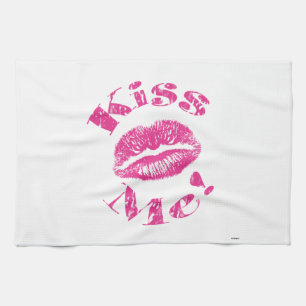 Küß mich! Rosa Lippen Küchentuch