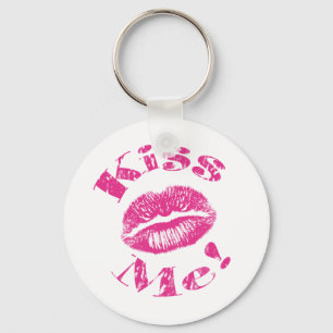 Küss mich! Rosa Lippen Schlüsselanhänger