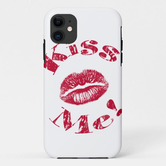 Küss mich! Rote Lippen Case-Mate iPhone Hülle (Rückseite)