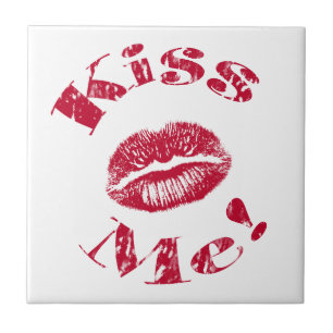 Küss mich! Rote Lippen Fliese
