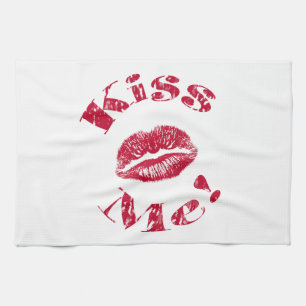 Küss mich! Rote Lippen Handtuch