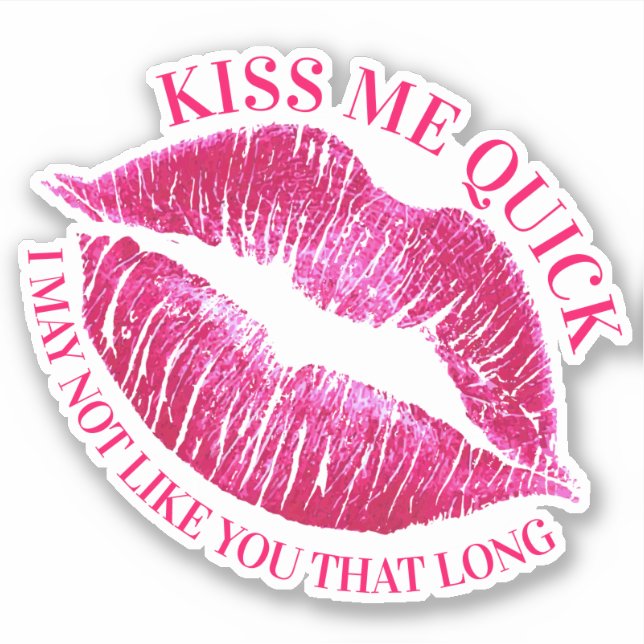 Küss mich schnell Lippenstift Liebe Romance Aufkleber (Vorderseite)