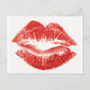 Küss mich schnell, rote Lippen Postkarte