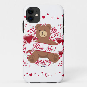 Küss mich! Teddybär zum Valentinstag Case-Mate iPhone Hülle
