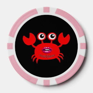 Küss mich, wenn du kannst! Poker-Chips, rosa, soli Pokerchips