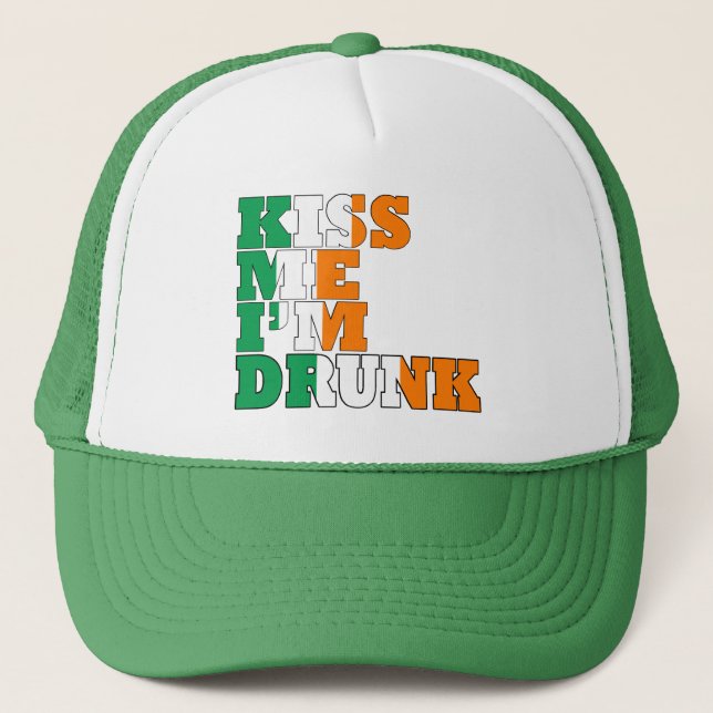 Küss mir, dass ich Betrunken bin Truckerkappe (Vorderseite)