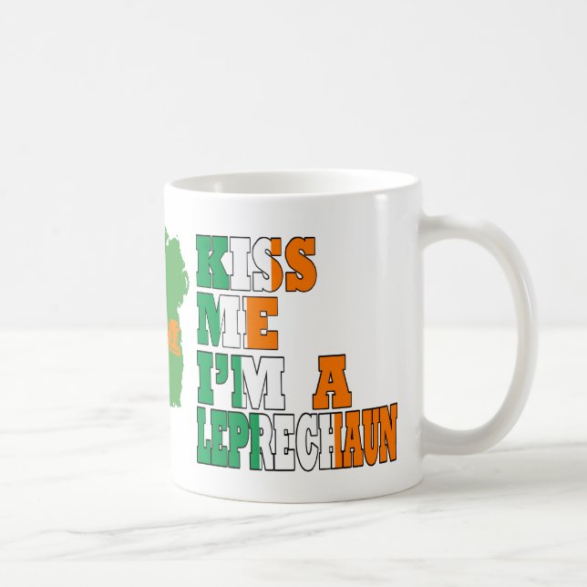 Küss mir, dass ich ein mit Monogramm Kobold bin Kaffeetasse (Rechts)