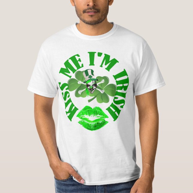 Küss mir, dass ich irisch bin, ein lustiger St. Pa T-Shirt (Vorderseite)