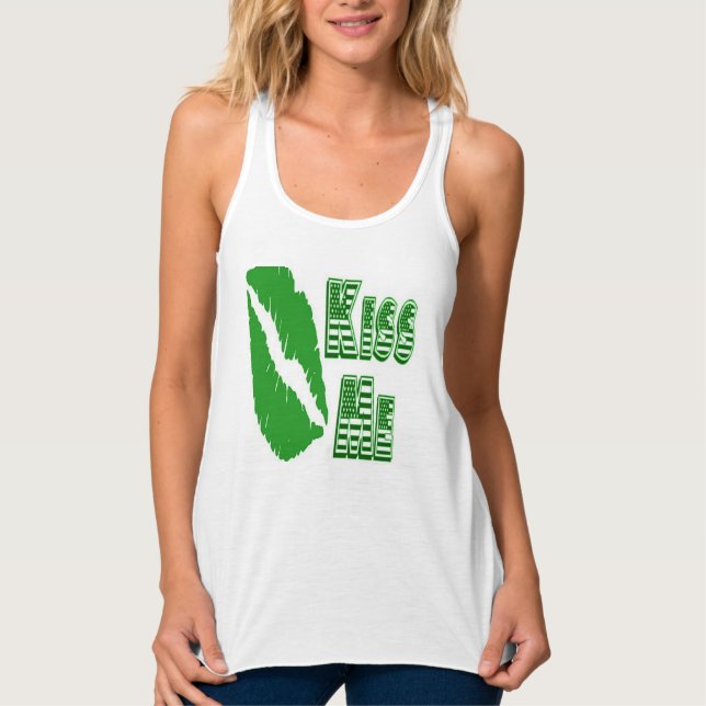 Kuss mir grüne Lippen Tank Top (Vorderseite)