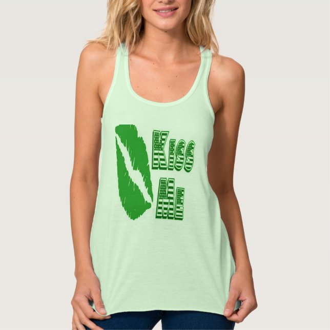 Kuss mir grüne Lippen Tank Top (Vorderseite)