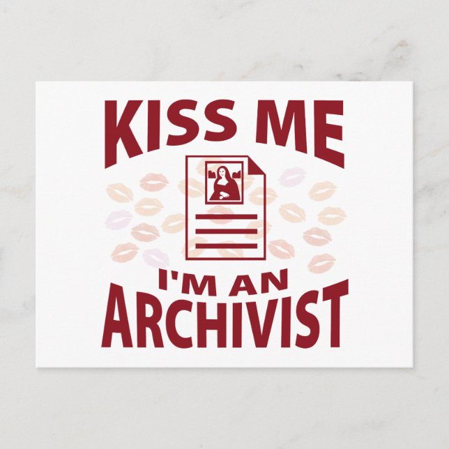 Kuss mir, ich bin Archivist Postkarte (Vorderseite)