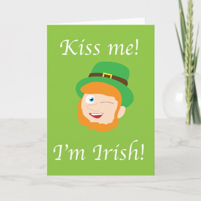 Kuss mir, ich bin der irische St. Patty's Day Karte (Vorderseite)