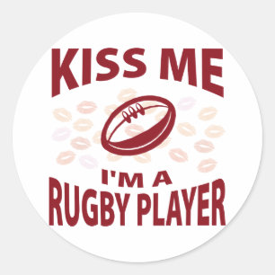 Kuss mir, ich bin ein Rugby-Spieler Runder Aufkleber