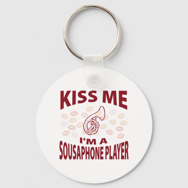 Kuss mir, ich bin ein Sousaphone-Spieler Schlüsselanhänger (Vorderseite)