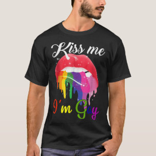 Kuss mir, ich bin Gay LGBT Pride Rainbow Lips T - T-Shirt