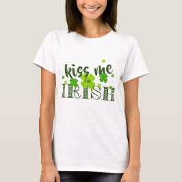 Kuss mir, ich bin irisch Lucky Clover Green St Pad T-Shirt