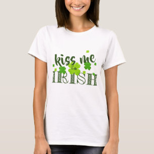 Kuss mir, ich bin irisch Lucky Clover Green St Pad T-Shirt