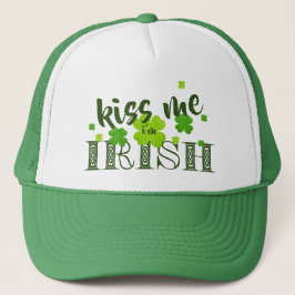 Kuss mir, ich bin irisch Lucky Clover Green St Pad Truckerkappe