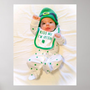 Küss mir, ich bin irischer Niedlicher Baby Boy Lep Poster