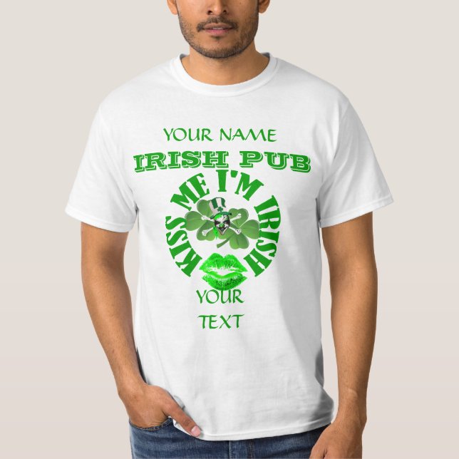 Kuss mir, ich bin irischer St. Patrick's Day T-Shirt (Vorderseite)