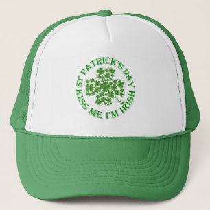 Kuss mir, ich bin irischer St. Patrick's Day Truckerkappe