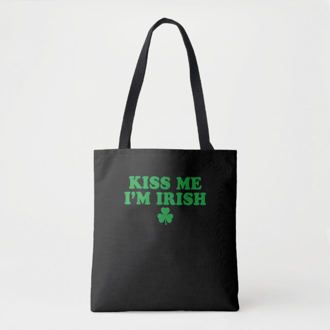 Kuss mir, ich bin irisches Kleeblatt, St Patricks  Tasche (Vorderseite)