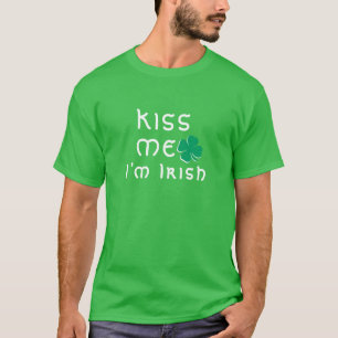 Küss mir, ich bin Irish Lucky Clover Kleeblatt Gre T-Shirt