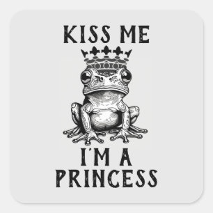 Küss mir, ich bin Prinzessin-Sticker Quadratischer Aufkleber