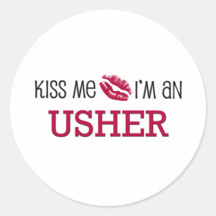 Kuss mir, ich bin USHER Runder Aufkleber