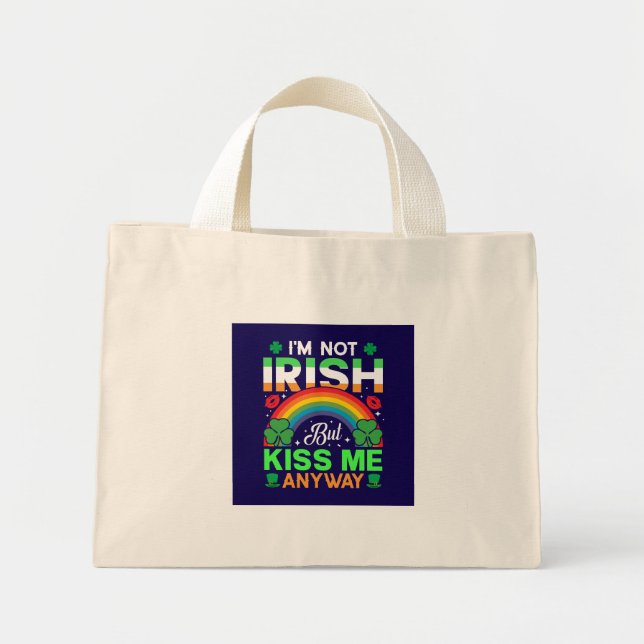 Kuss mir trotzdem irisch Spaß Design-63942 Mini Stoffbeutel (Vorne)