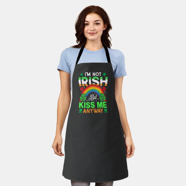 Kuss mir trotzdem irisch Spaß Design-63942 Schürze (Getragen)
