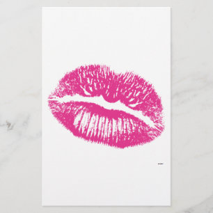 Kuss, rosa Lippen