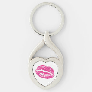 Kuss, rosa Lippen Schlüsselanhänger