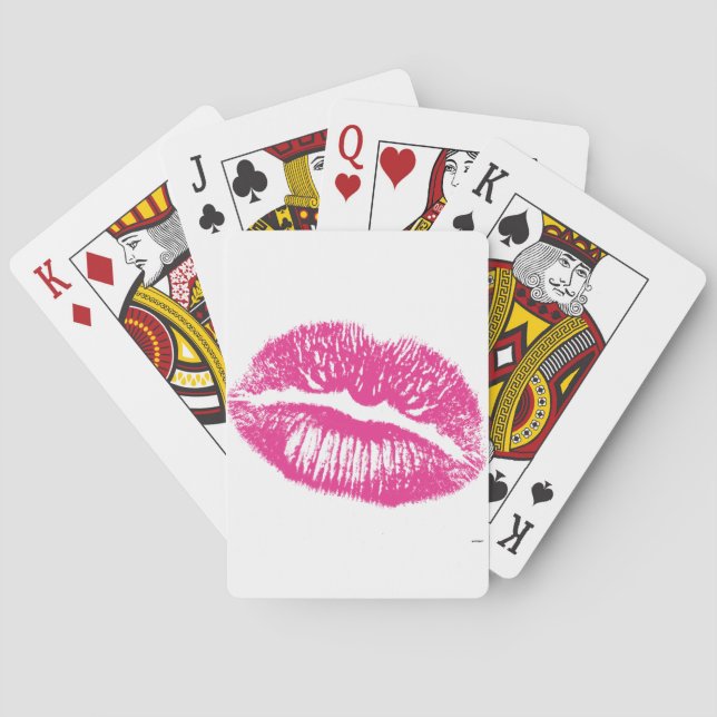 Kuss, rosa Lippen Spielkarten (Rückseite)