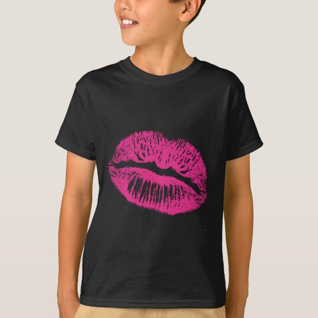 Kuss, rosa Lippen T-Shirt (Vorderseite)