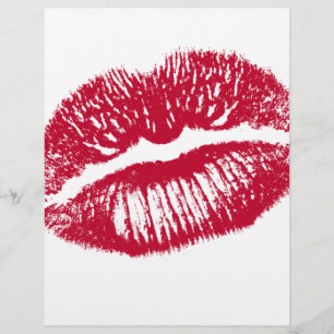 Kuss, rote Lippen