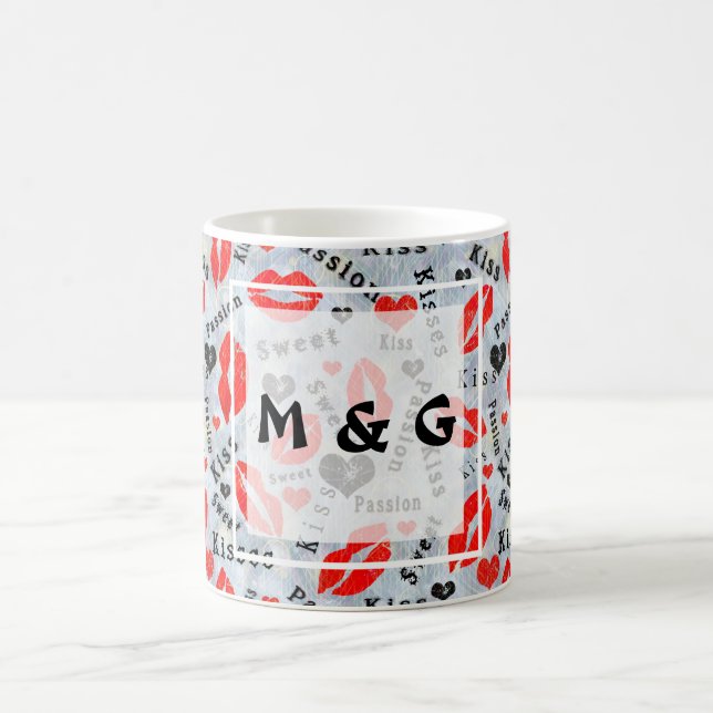 Kuss, rote Lippen. Kaffeetasse (Mittel)