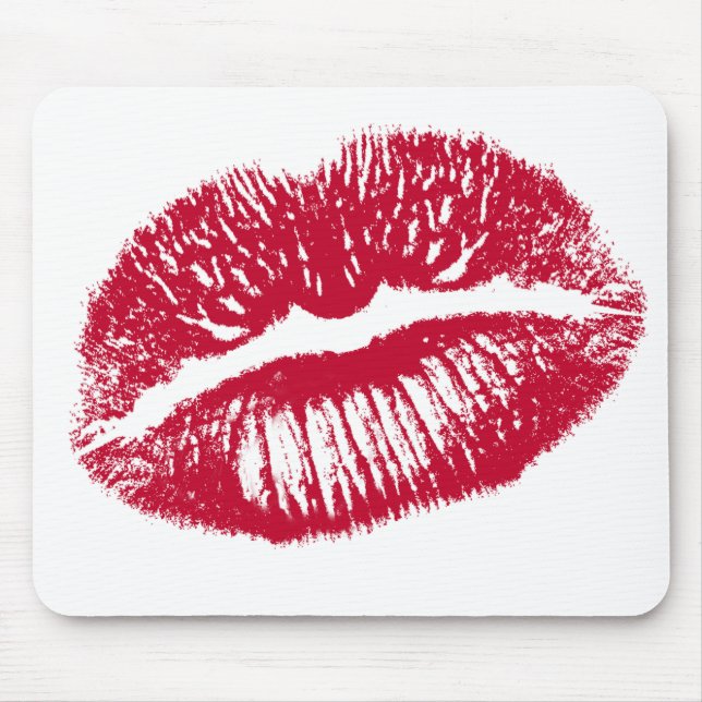 Kuss, rote Lippen Mousepad (Vorne)