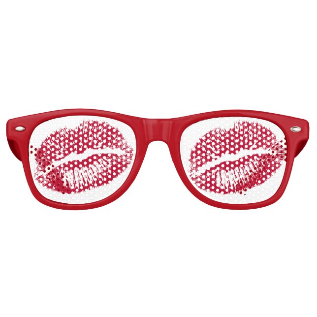 Kuss, rote Lippen Partybrille (Vorderseite)