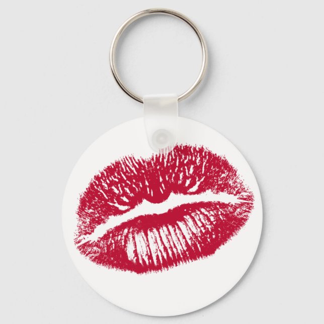Kuss, rote Lippen Schlüsselanhänger (Vorderseite)