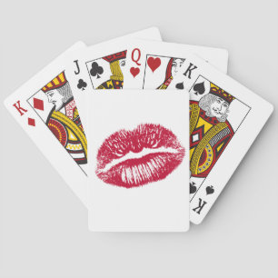 Kuss, rote Lippen Spielkarten
