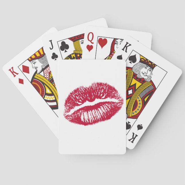 Kuss, rote Lippen Spielkarten (Rückseite)