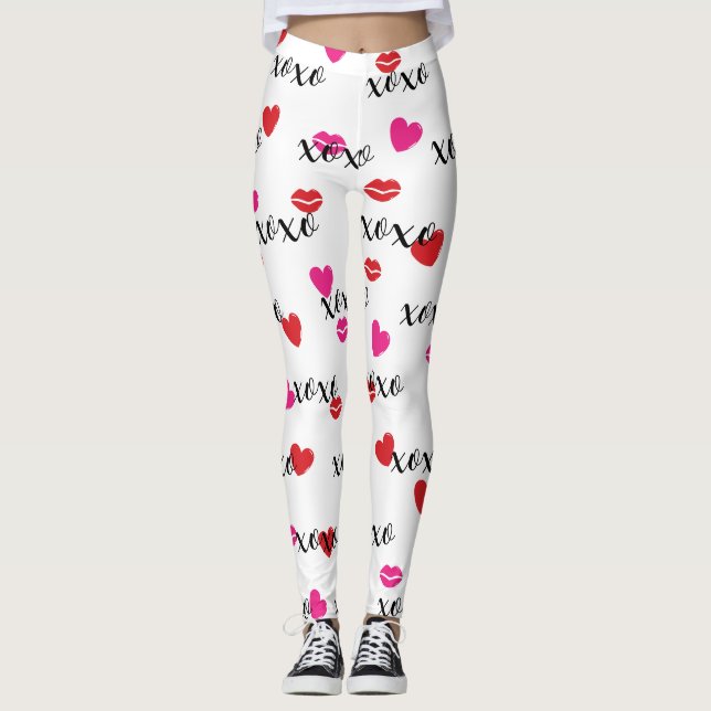 Kuss und Herz Leggings (Vorderseite)
