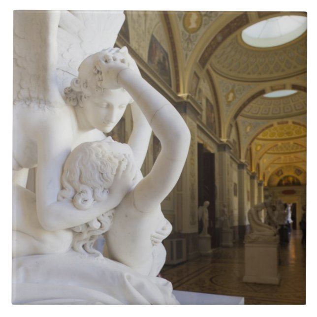 Kuss von Cupid und Psyche, von Antonio Canova Fliese (Vorderseite)