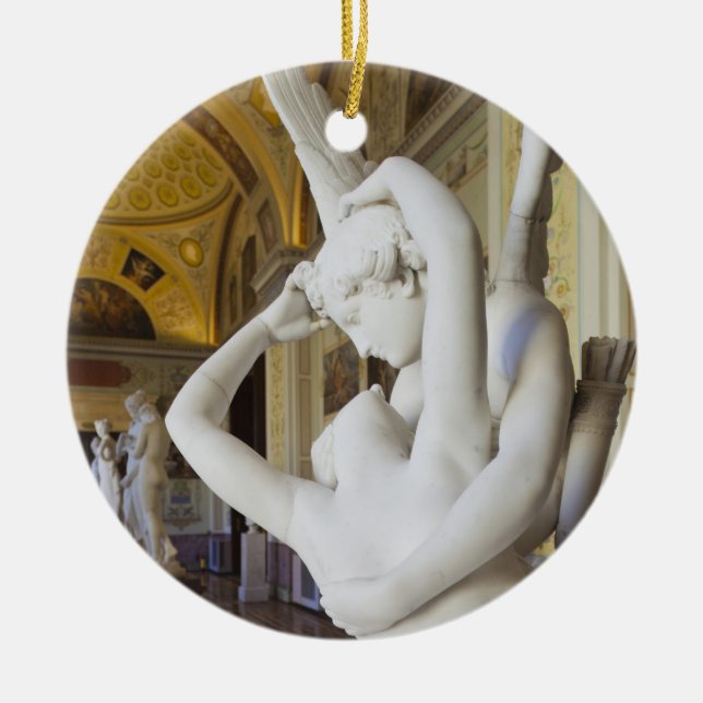 Kuss von Cupid und Psyche, von Antonio Canova Keramikornament (Vorne)