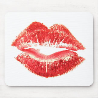 Kuss von den roten Lippen der Frau Mousepad